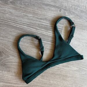 Women’s Dark Green Textured Bikini Top